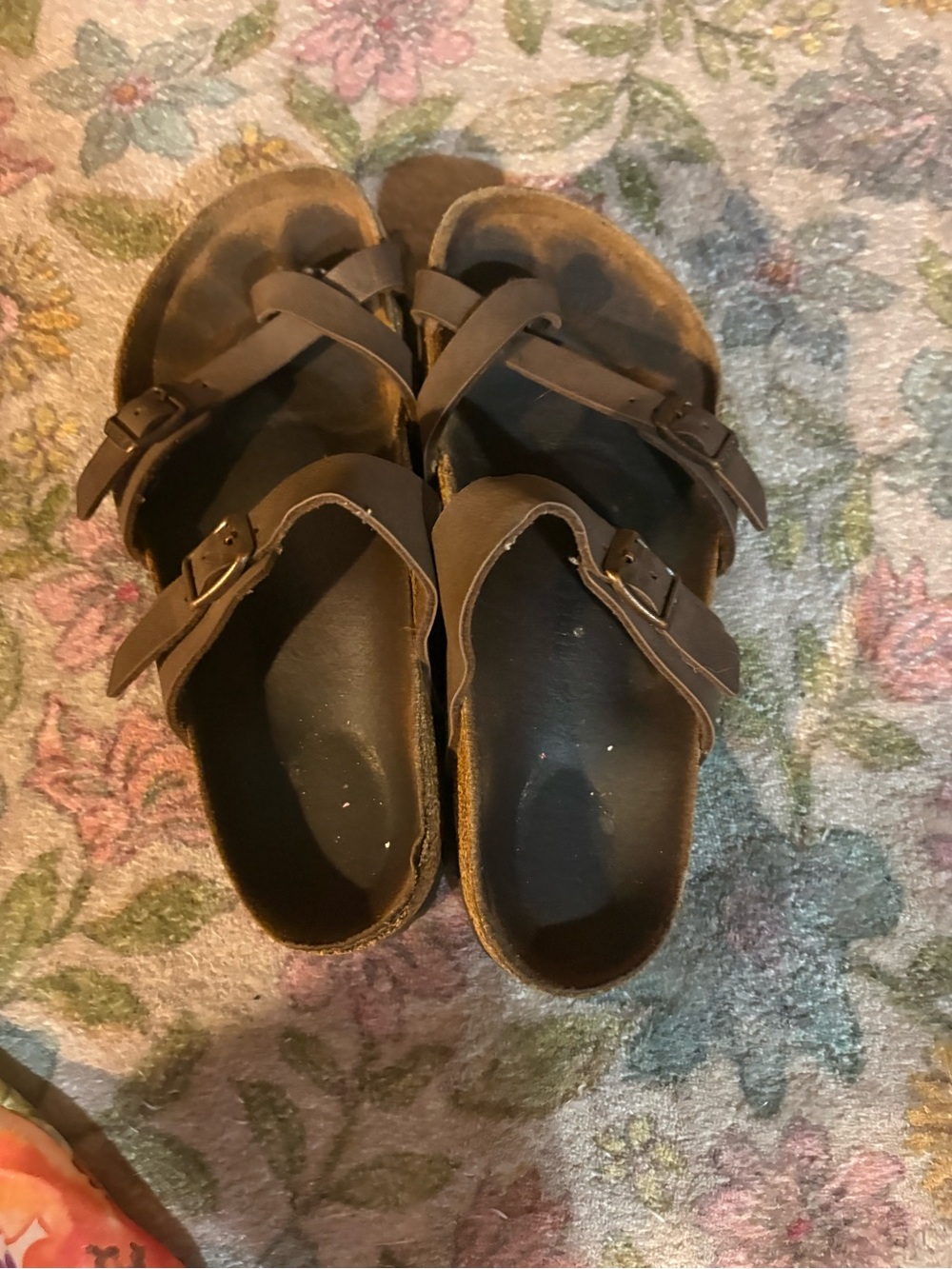 Birkenstock Brown Double-Strap Slide Sandals